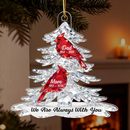 3D Effect Cardinals Memorial - Personalized Acrylic Car Hanger - Remembrance Gift, Sympathy Gift For Whole Family, Extended Family