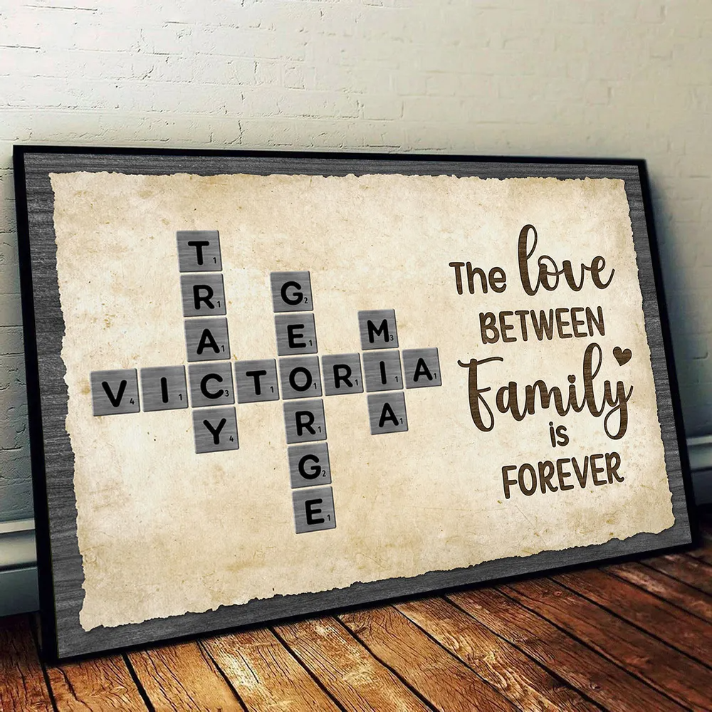 Together We Make A Family Crossword Art - Personalized Poster - Sentimental Gift for Grandma Grandpa Grandparents