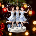 3D Effect Toile De Jouy Pattern We'll Friends Until Old & Senile - Personalized Acrylic Ornament - Gift For Besties, Best Friends