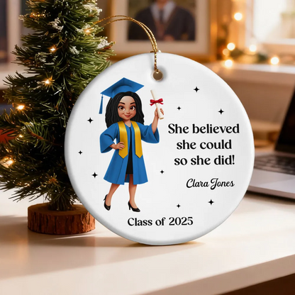 And So The Adventure Begins Class Of 2025 2026 Senior - Personalized Acrylic Ornament - Gift For Graduates, Daughter, Son