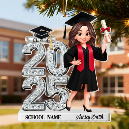 3D Shiny Effect Class Of 2025 2026 Senior - Personalized Acrylic Ornament - Gift For Graduates, Daughter, Son