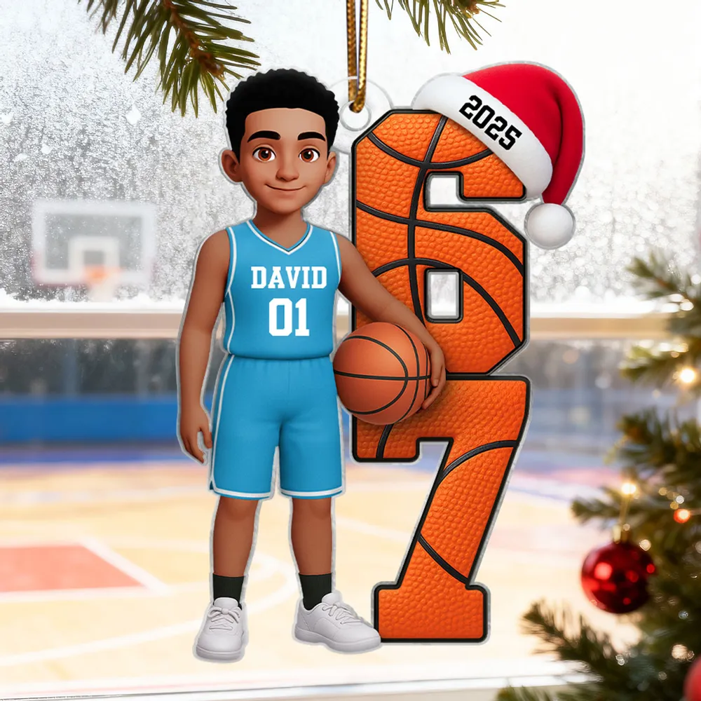 Basketball Player Six Seven - Personalized Acrylic Ornament - Funny Teenager Christmas Gifts, Teen Slang