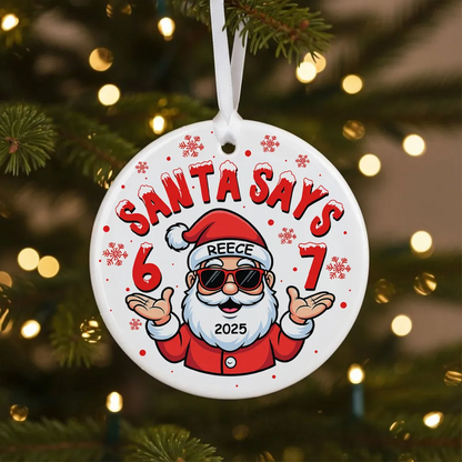 Custom Six Seven 67 Gen Z Funny Slang Teen Keepsake - Personalized Acrylic Ornament - Christmas Gift for Daughter, Son, Grandkids