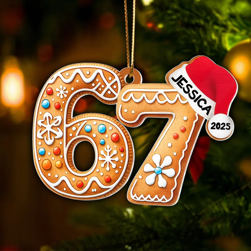 Custom Six Seven - Personalized Acrylic Ornament - Teen Slang Funny Tree Decor, Funny Teen Grandkid Gift