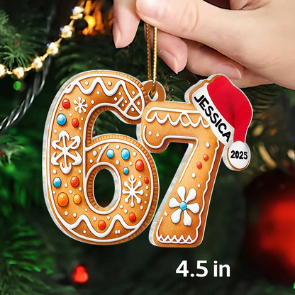 Custom Six Seven - Personalized Acrylic Ornament - Teen Slang Funny Tree Decor, Funny Teen Grandkid Gift