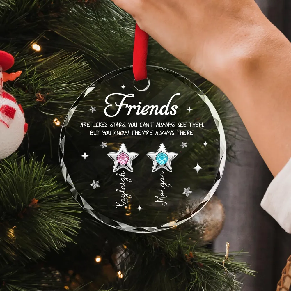 3D Birthstone Effect Custom Color Friends Sisters Are Like Star - Personalized Acrylic Ornament - Gift For Best Friends, Sisters