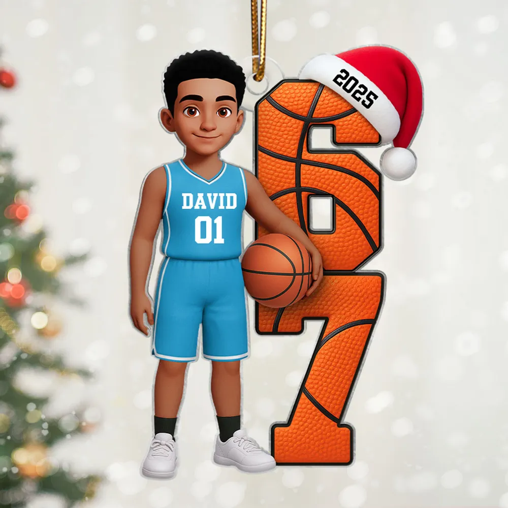 Basketball Player Six Seven - Personalized Acrylic Ornament - Funny Teenager Christmas Gifts, Teen Slang