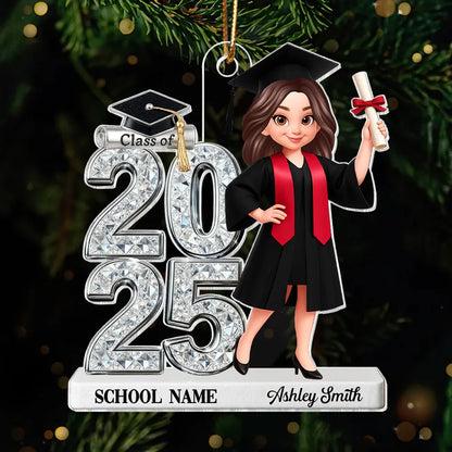 3D Shiny Effect Class Of 2025 2026 Senior - Personalized Acrylic Ornament - Gift For Graduates, Daughter, Son