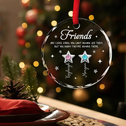 3D Birthstone Effect Custom Color Friends Sisters Are Like Star - Personalized Acrylic Ornament - Gift For Best Friends, Sisters