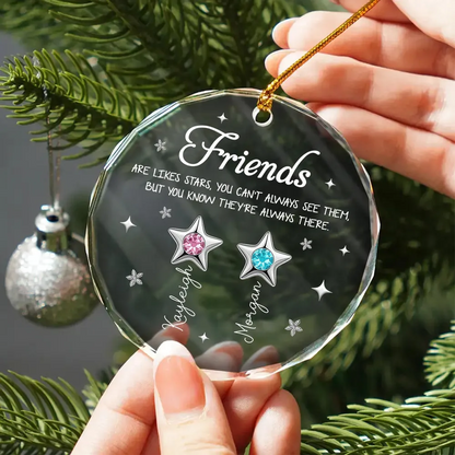 3D Birthstone Effect Custom Color Friends Sisters Are Like Star - Personalized Acrylic Ornament - Gift For Best Friends, Sisters