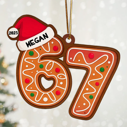 Custom Six Seven - Personalized Acrylic Ornament - Teen Slang Funny Tree Decor, Funny Teen Grandkid Gift