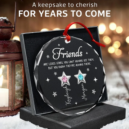 3D Birthstone Effect Custom Color Friends Sisters Are Like Star - Personalized Acrylic Ornament - Gift For Best Friends, Sisters