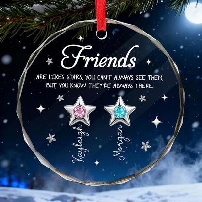 3D Birthstone Effect Custom Color Friends Sisters Are Like Star - Personalized Acrylic Ornament - Gift For Best Friends, Sisters