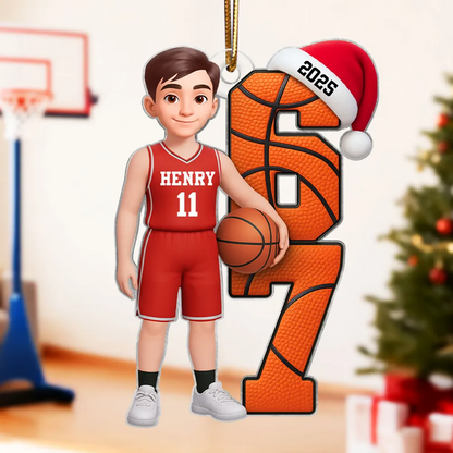 Basketball Player Six Seven - Personalized Acrylic Ornament - Funny Teenager Christmas Gifts, Teen Slang