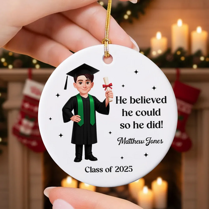 And So The Adventure Begins Class Of 2025 2026 Senior - Personalized Acrylic Ornament - Gift For Graduates, Daughter, Son