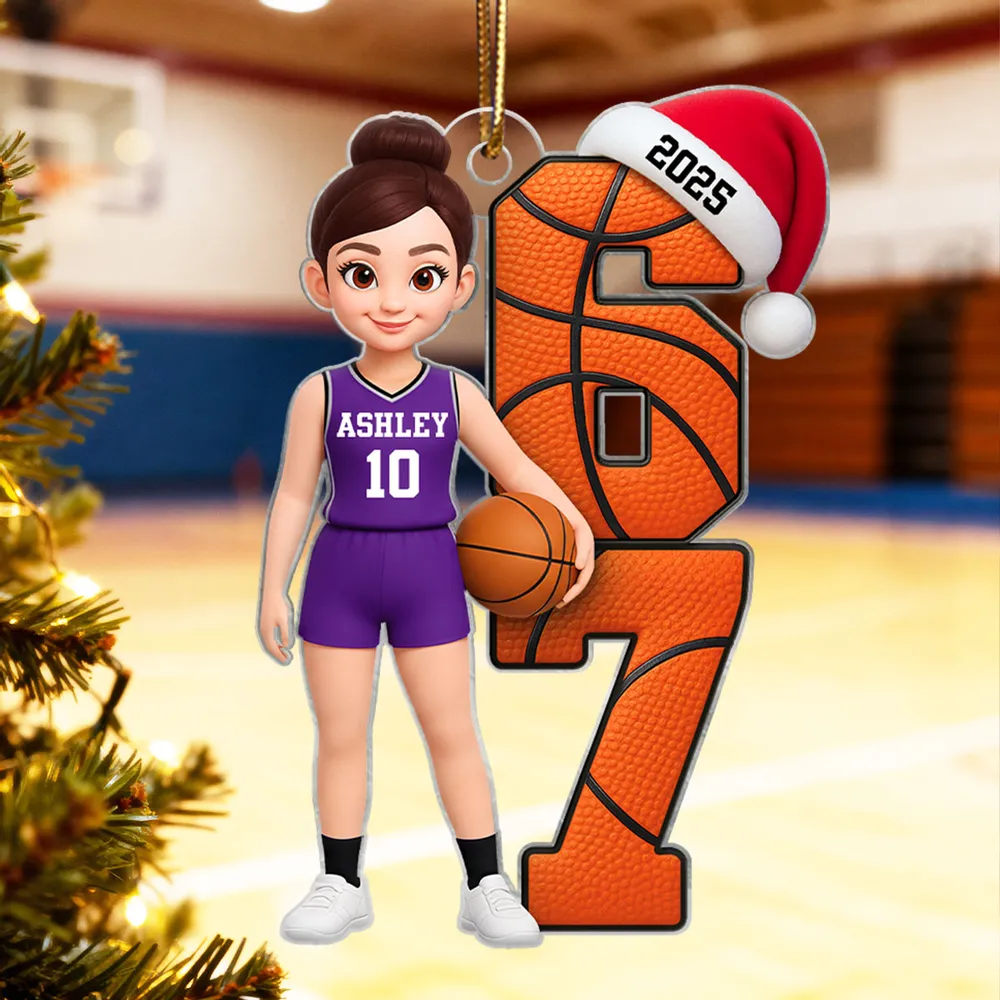 Basketball Player Six Seven - Personalized Acrylic Ornament - Funny Teenager Christmas Gifts, Teen Slang