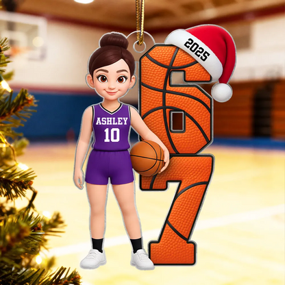 Basketball Player Six Seven - Personalized Acrylic Ornament - Funny Teenager Christmas Gifts, Teen Slang