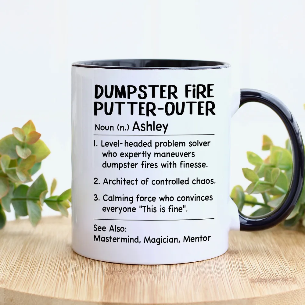 Dumpster Fire Putter-Outer Definition - Personalized Mug - Funny Gift For Coworkers, Boss, Supervisor