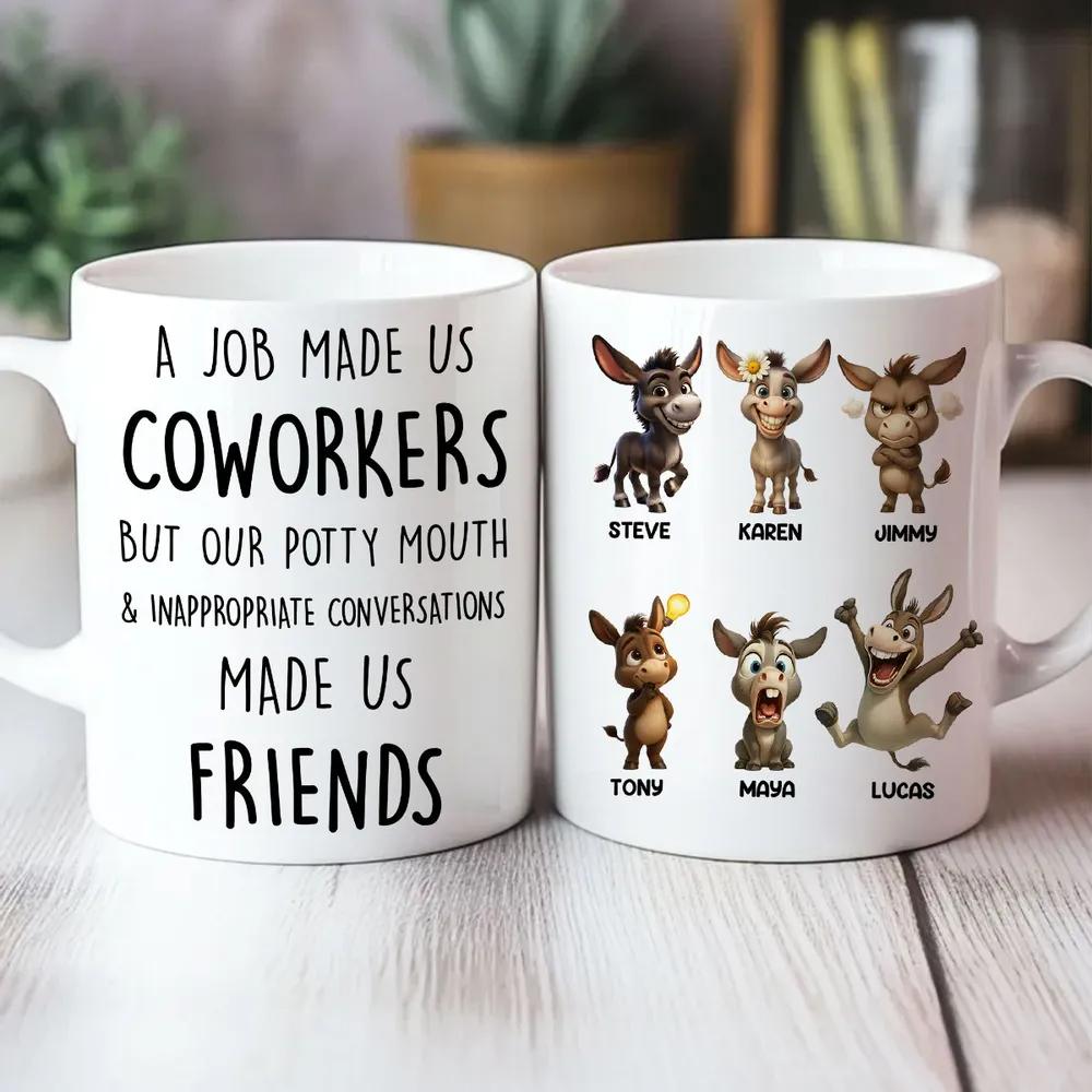 Job Made Us Coworkers But Our Potty Mouth Made Us Friends - Personalized Mug - Funny Christmas Gift for Work Besties