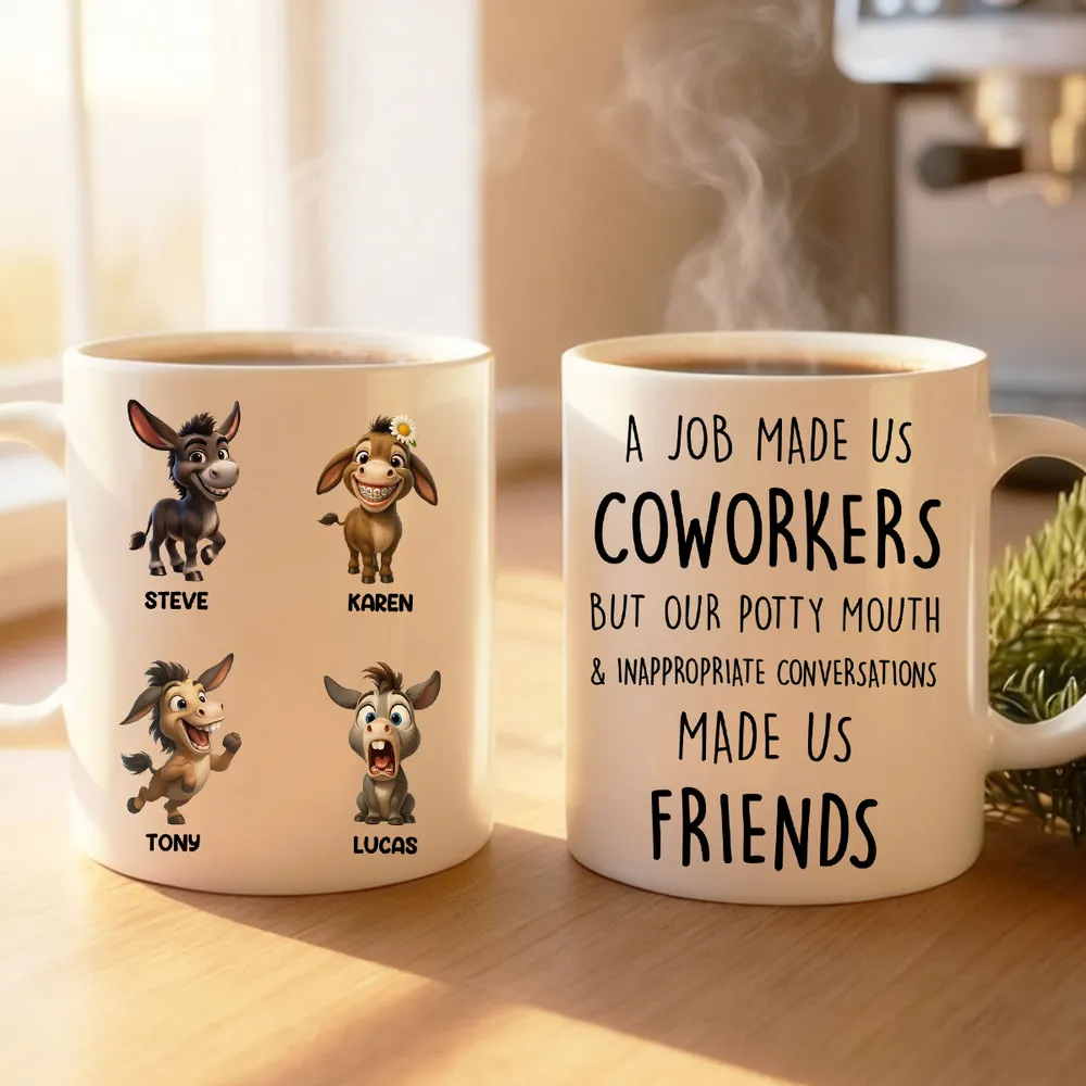 Job Made Us Coworkers But Our Potty Mouth Made Us Friends - Personalized Mug - Funny Christmas Gift for Work Besties