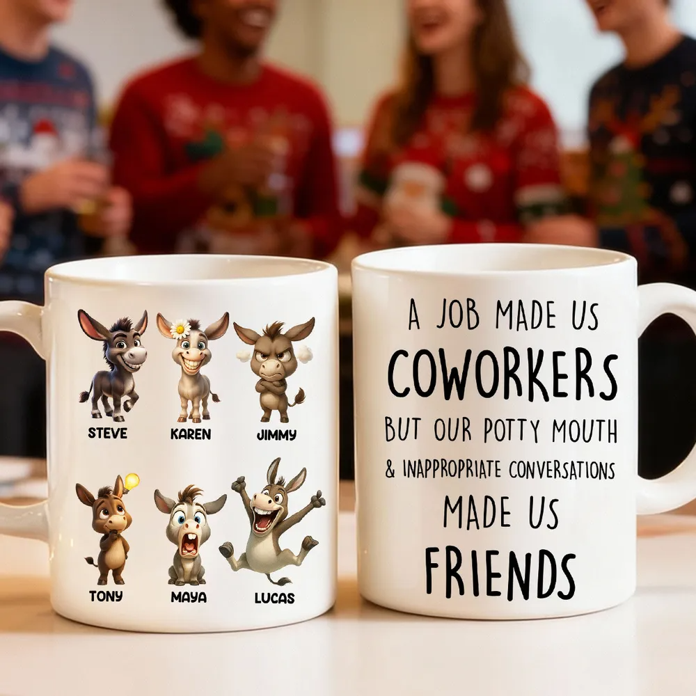 Job Made Us Coworkers But Our Potty Mouth Made Us Friends - Personalized Mug - Funny Christmas Gift for Work Besties
