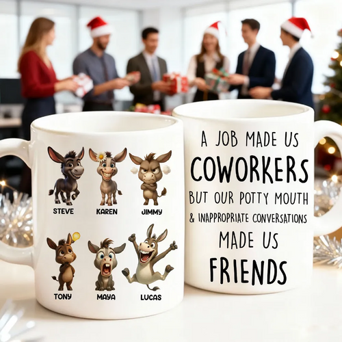 Job Made Us Coworkers But Our Potty Mouth Made Us Friends - Personalized Mug - Funny Christmas Gift for Work Besties