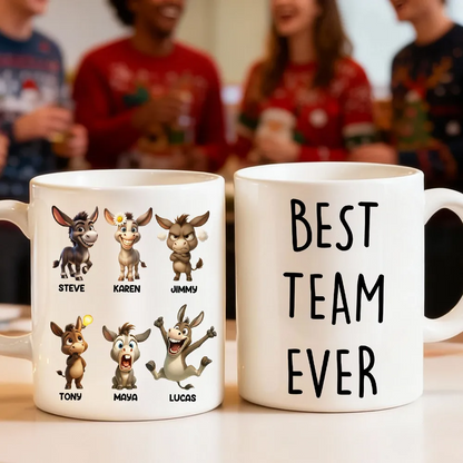 Best Team Ever Coworkers - Personalized Mug - Funny Christmas Gift for Work Besties, Employees
