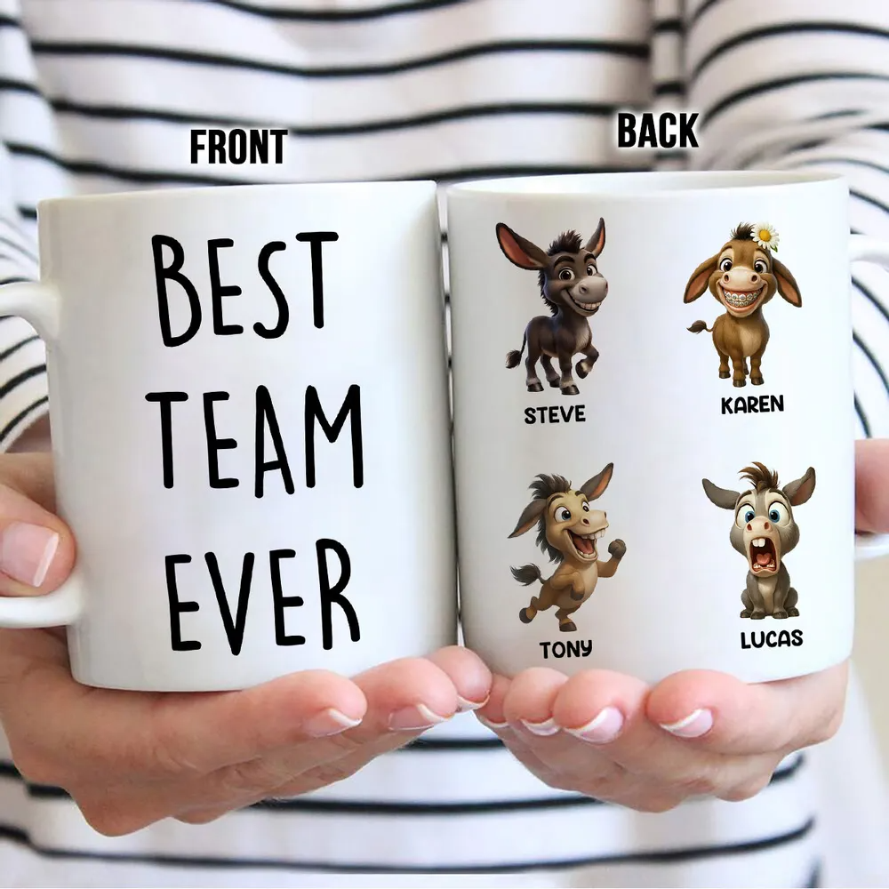 Best Team Ever Coworkers - Personalized Mug - Funny Christmas Gift for Work Besties, Employees