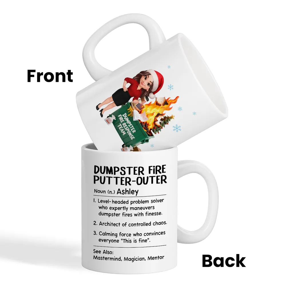 Dumpster Fire Putter-Outer Definition - Personalized Mug - Funny Gift For Coworkers, Boss, Supervisor