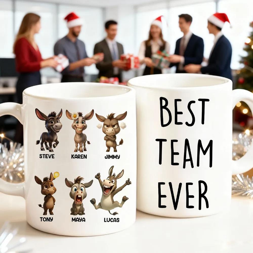 Best Team Ever Coworkers - Personalized Mug - Funny Christmas Gift for Work Besties, Employees