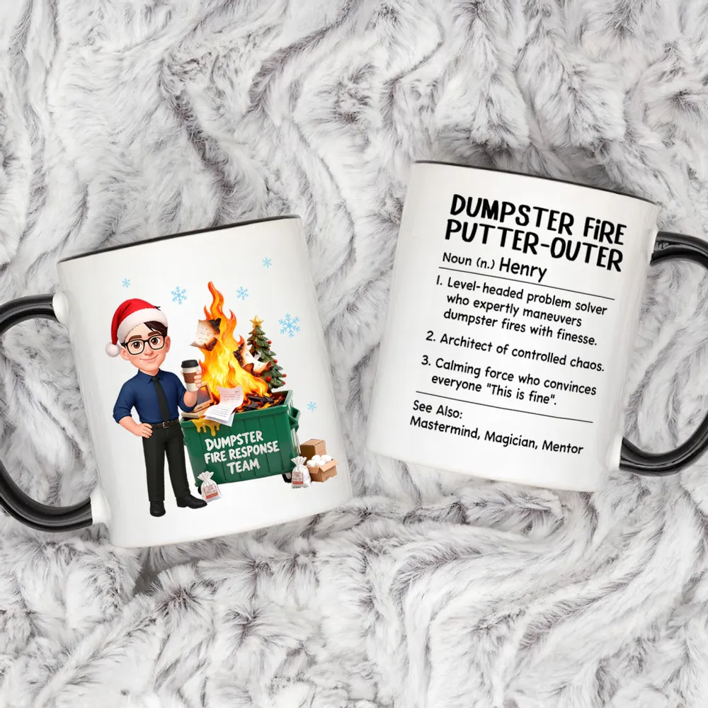 Dumpster Fire Putter-Outer Definition - Personalized Mug - Funny Gift For Coworkers, Boss, Supervisor