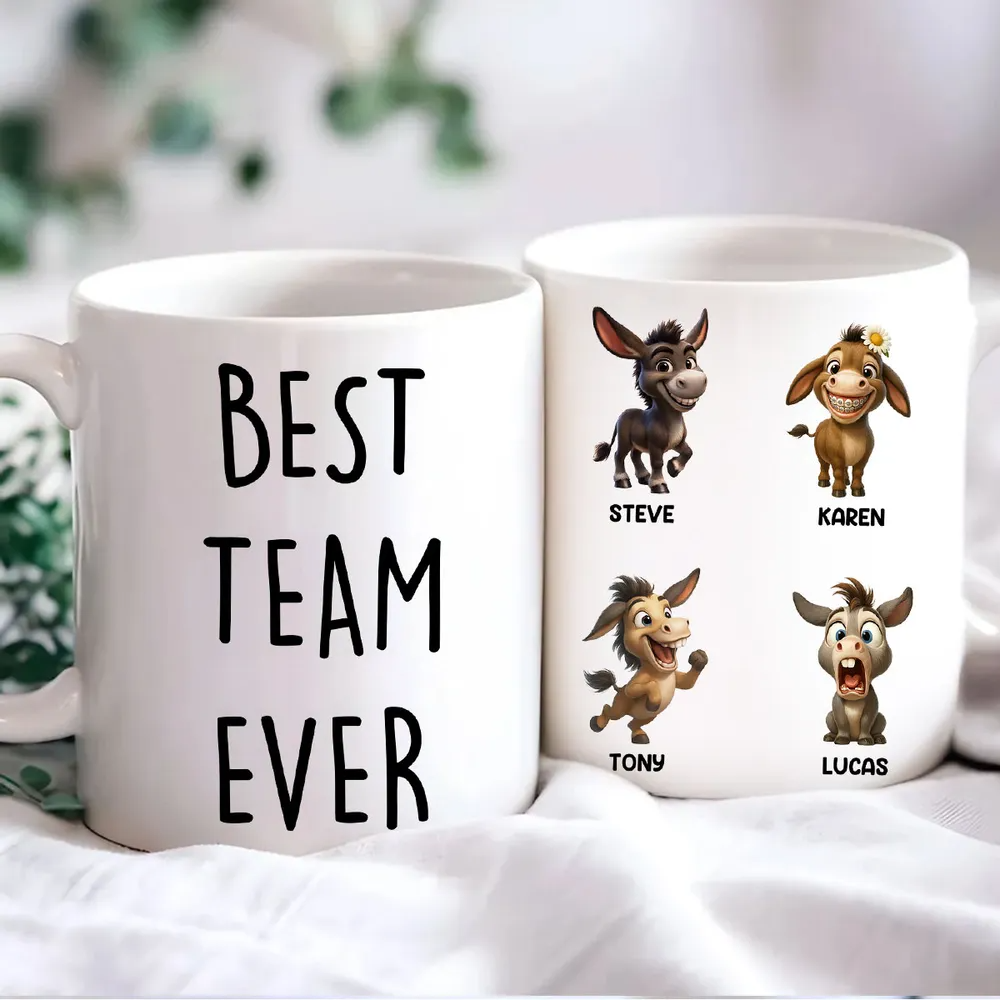 Best Team Ever Coworkers - Personalized Mug - Funny Christmas Gift for Work Besties, Employees