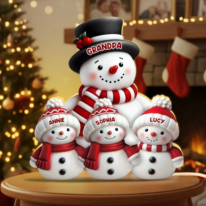 3D Effect Cute Snowman - Personalized Light Box