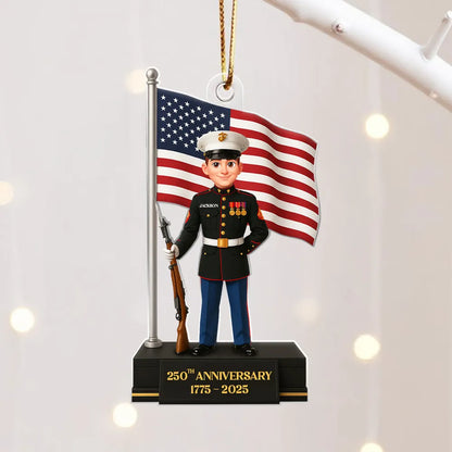 250TH Anniversary of The Marines - Personalized Acrylic Ornament - Unique Anniversary Gift For The Marines