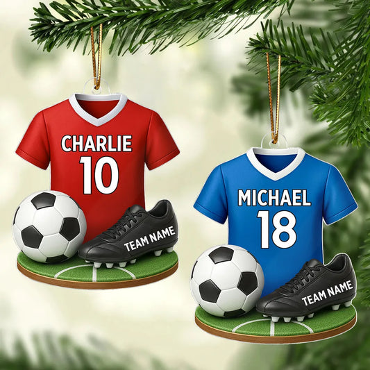 Soccer Kit 3D Effect - Personalized Acrylic Ornament - Christmas Gift For Son, Daughter, Grandkids