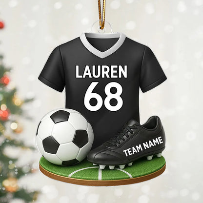 Soccer Kit 3D Effect - Personalized Acrylic Ornament - Christmas Gift For Son, Daughter, Grandkids