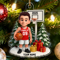 3D Effect Basketball Player Christmas - Personalized Acrylic Ornament - Gift For Basketball Players