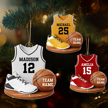 Basketball Kit 3D Effect - Personalized Acrylic Ornament - Christmas Gift For Son, Boyfriend, Gift For Him