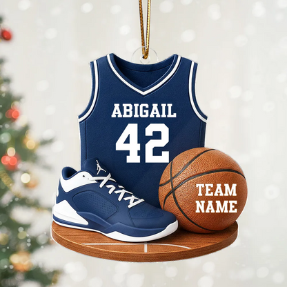 Basketball Kit 3D Effect - Personalized Acrylic Ornament - Christmas Gift For Son, Boyfriend, Gift For Him