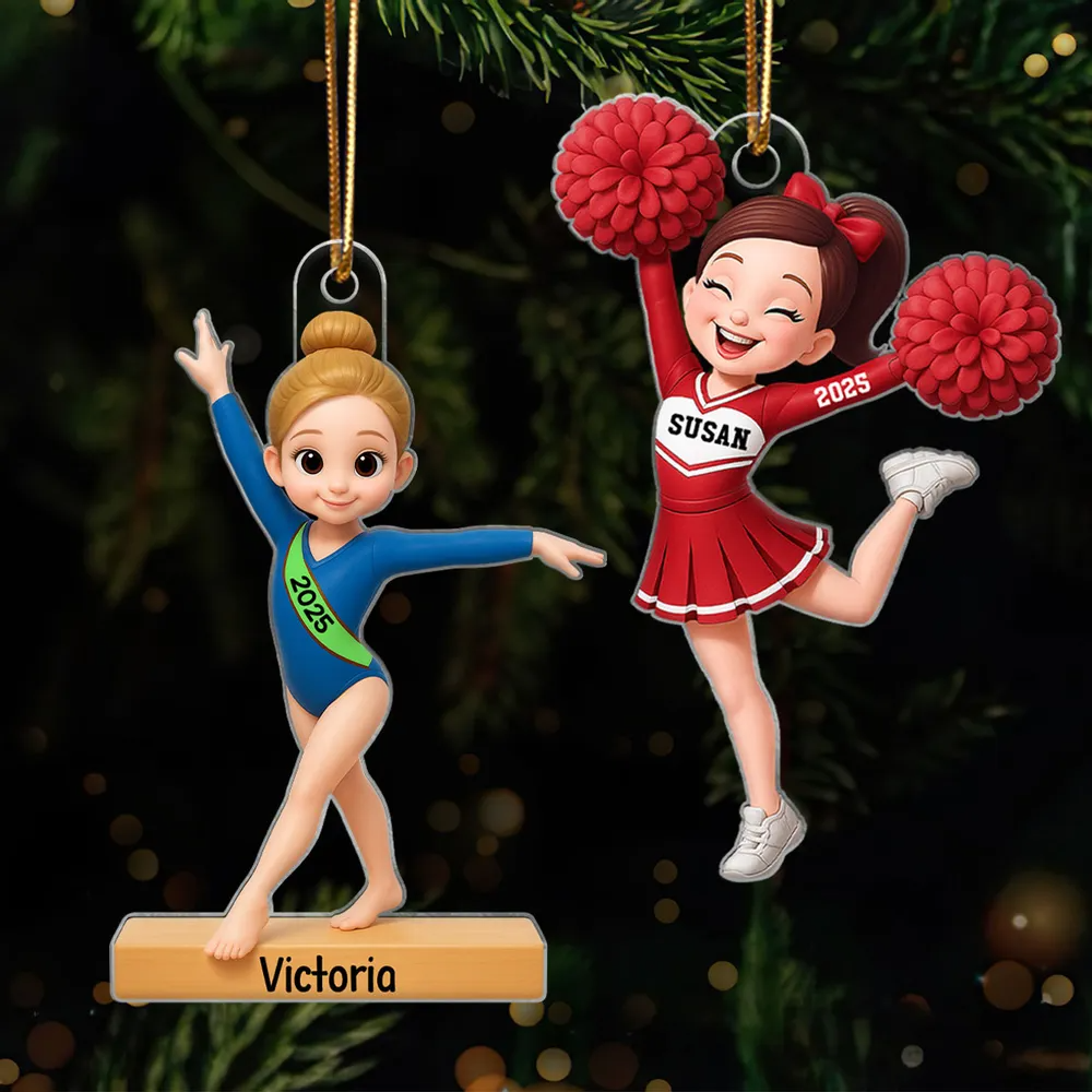 3D Effect Sport Boy Girl - Personalized Acrylic Ornament - Christmas Gift For Daughter For Son