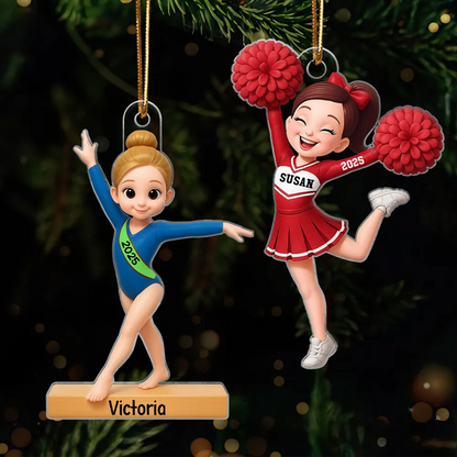 3D Effect Sport Boy Girl - Personalized Acrylic Ornament - Christmas Gift For Daughter For Son