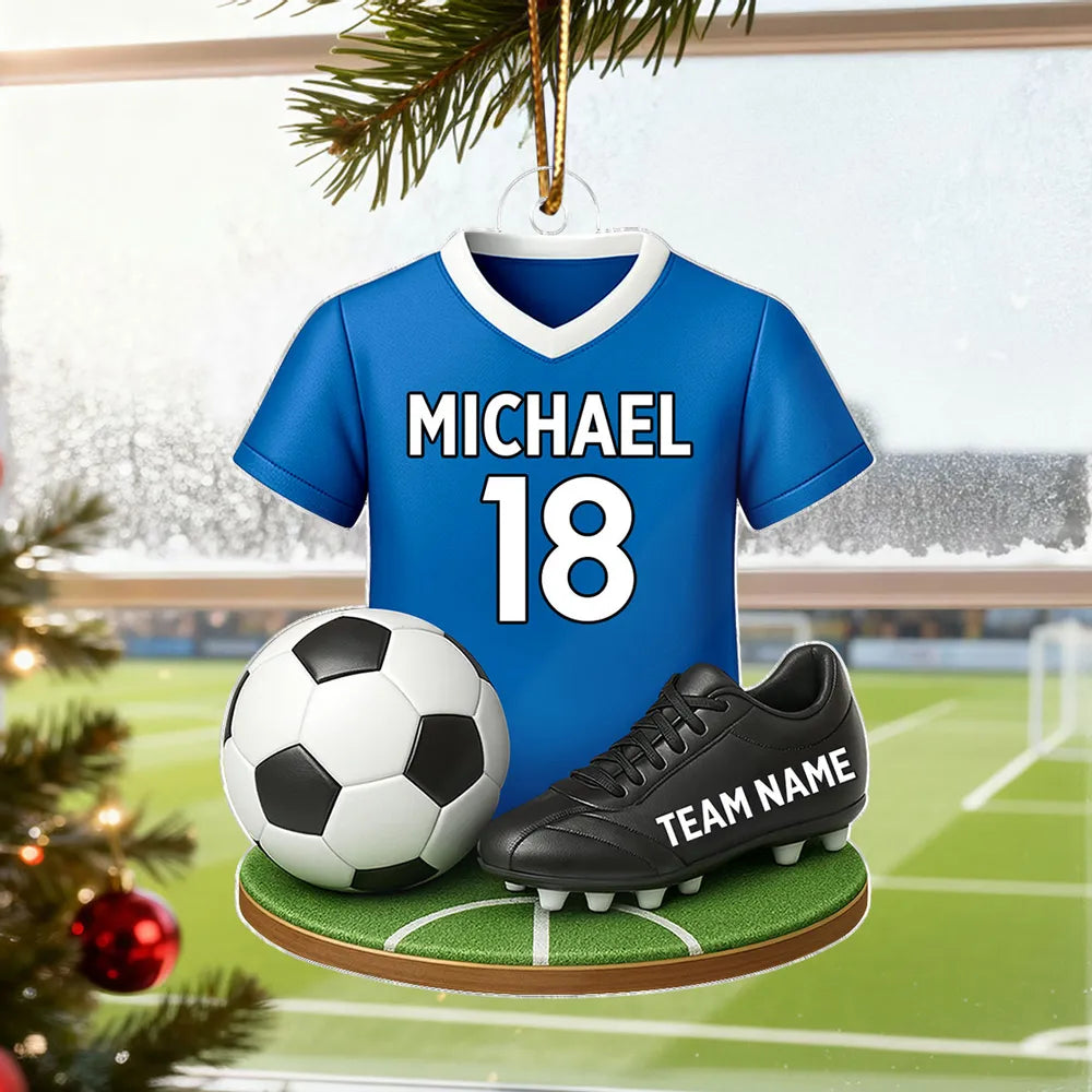 Soccer Kit 3D Effect - Personalized Acrylic Ornament - Christmas Gift For Son, Daughter, Grandkids