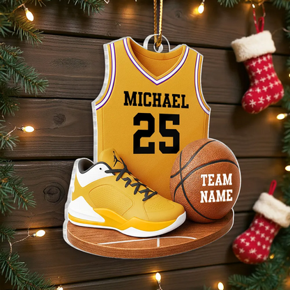 Basketball Kit 3D Effect - Personalized Acrylic Ornament - Christmas Gift For Son, Boyfriend, Gift For Him