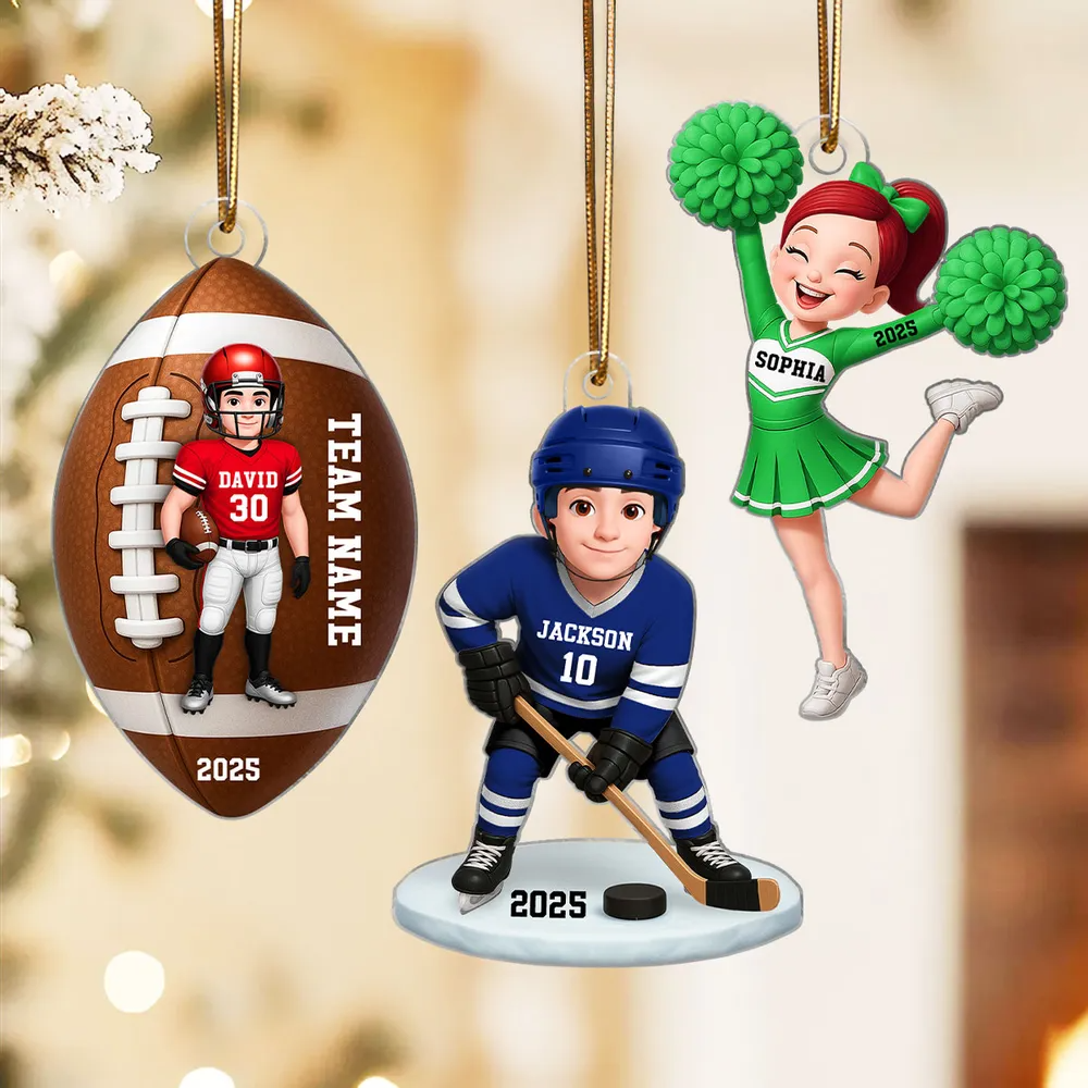 3D Effect Sport Boy Girl - Personalized Acrylic Ornament - Christmas Gift For Daughter For Son