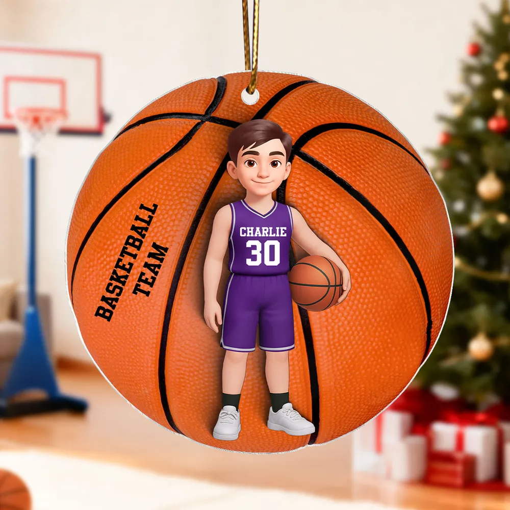 3D Effect Sport Boy Girl - Personalized Acrylic Ornament - Christmas Gift For Daughter For Son