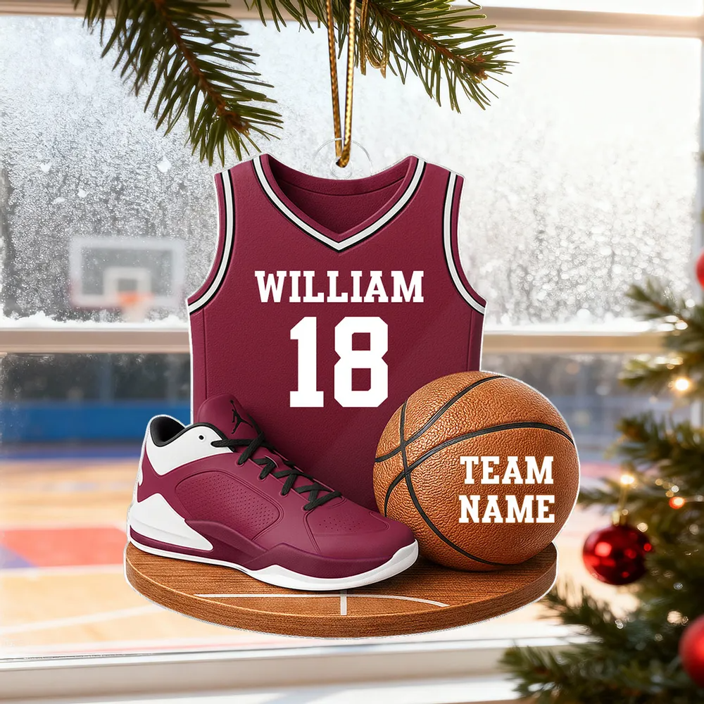 Basketball Kit 3D Effect - Personalized Acrylic Ornament - Christmas Gift For Son, Boyfriend, Gift For Him