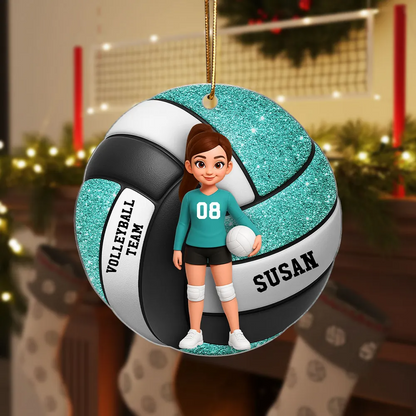 Volleyball Boy & Girl 3D Effect - Personalized Acrylic Ornament