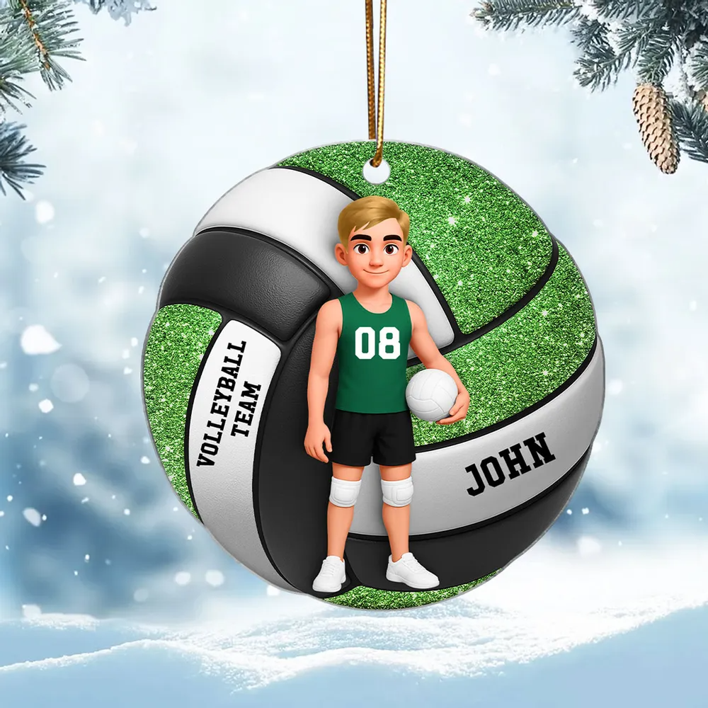 Volleyball Boy & Girl 3D Effect - Personalized Acrylic Ornament
