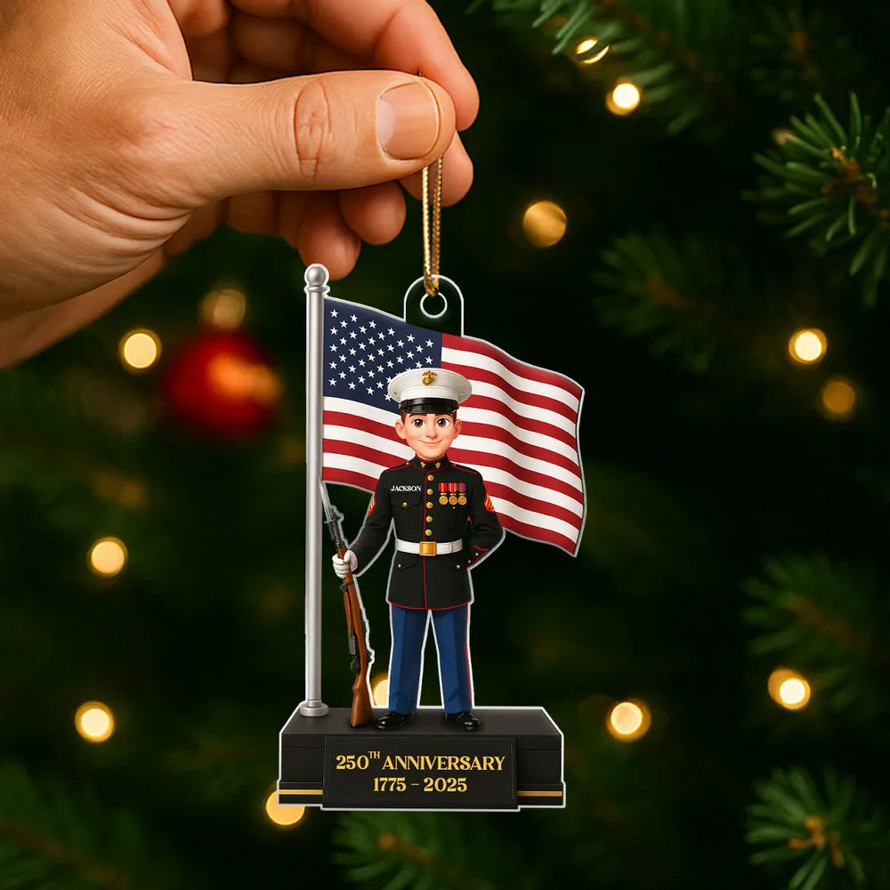 250TH Anniversary of The Marines - Personalized Acrylic Ornament - Unique Anniversary Gift For The Marines