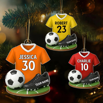 Soccer Kit 3D Effect - Personalized Acrylic Ornament - Christmas Gift For Son, Daughter, Grandkids
